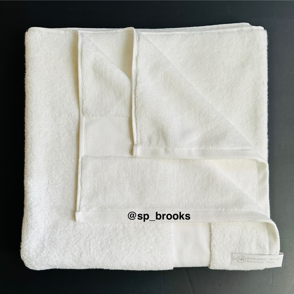 🎁1PC Hotel Balfour Bath Sheet - 750 gsm - White - 36” x 68” - Made in Turkey